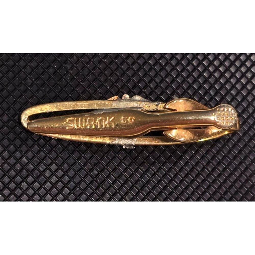 Vintage Swank Gold Tone Caduceus Tie Clip With Medical Symbol Design - Picture 4 of 8